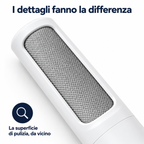 Dettaglio della superficie di pulizia della spazzola levapeli bianca — immagine illustrativa
